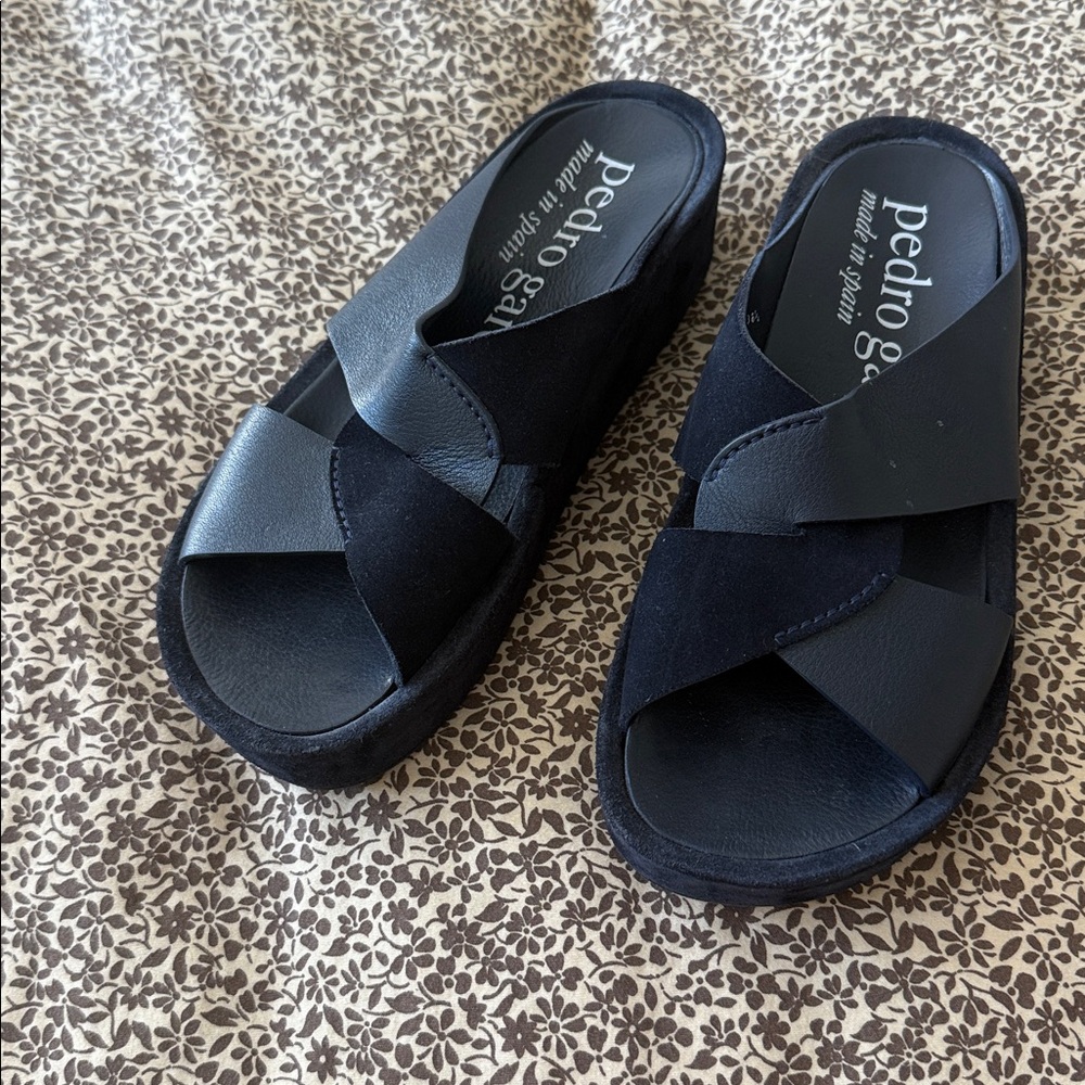 Pedro Garcia Navy Leather and Suede Shoes